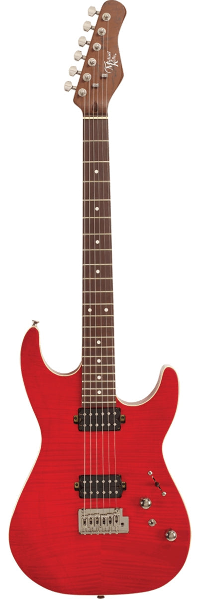 62 Flame Solid Body Electric Guitar Transparent Red Michael Kelly Guitars Stringed Instruments