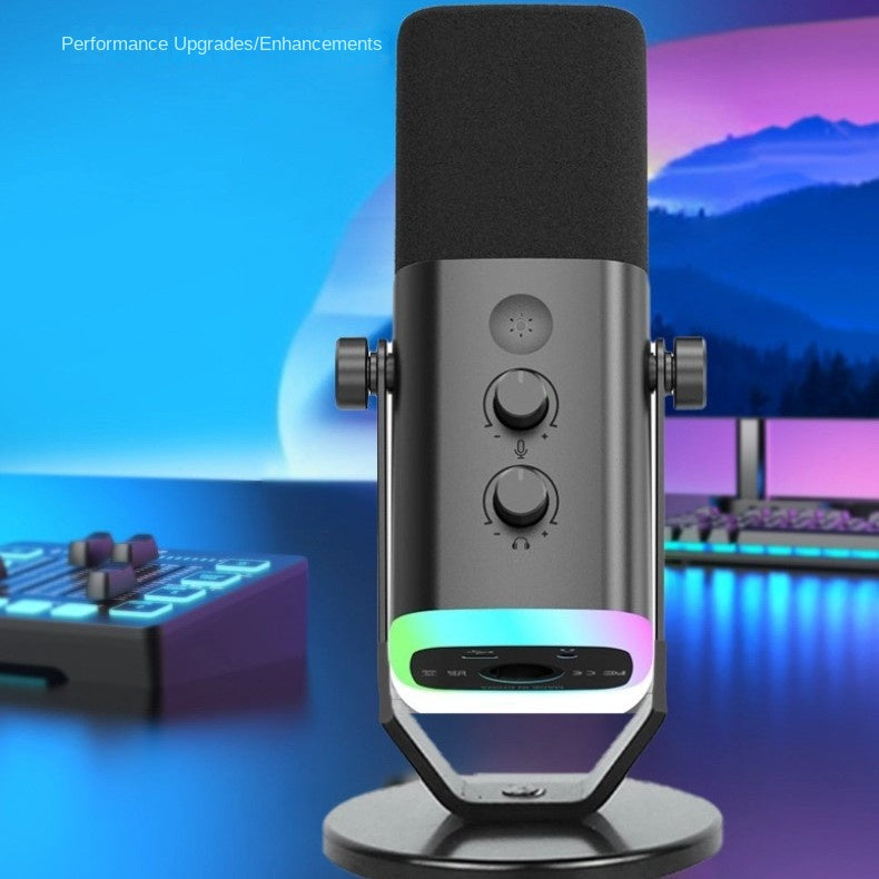 Condenser Microphone for Computer Live Streaming Karaoke Recording Audio Pickup Capacitor Mic for Mobile Phone Universal Karaoke Singing Gaming