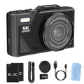 5K 75MP Camera – WiFi, 18X Zoom, Vlogging, Webcam, 32GB, 2 Batteries