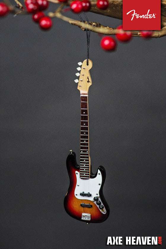 6" FENDER Sunburst Jazz Bass Guitar Holiday Ornament