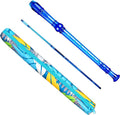 Soprano Recorder Instrument for Kids Beginners Student 8 Hole Flute German Fingering C Key Recorder Instrument 3 Piece with Cleaning Rod and Bag Fingering Chart