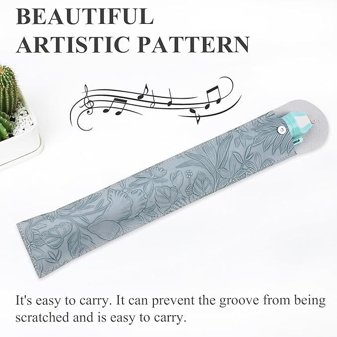 Recorder Instrument for Beginner Kids Adults,8-Hole Soprano Descant Recorder Music Flute with with Cleaning Rod & Leather Case For School Student Home Entertainment(2-Carved Light Blue)