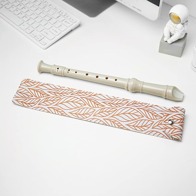Recorder Instrument for Beginner Kids Adults,8-Hole Soprano Descant Recorder Music Flute with with Cleaning Rod & Leather Case For School Student Home Entertainment(2-Gold Leaf)