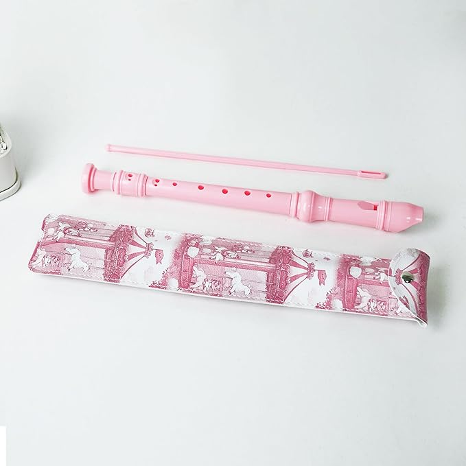 Recorder Instrument for Beginner Kids Adults,8-Hole Soprano Descant Recorder Music Flute with with Cleaning Rod & Leather Case For School Student Home Entertainment(2-Trojans）
