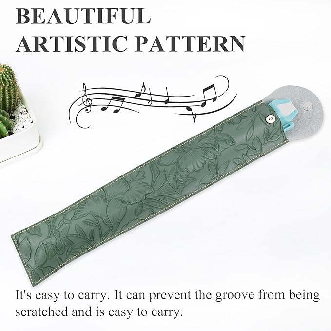 Recorder Instrument for Beginner Kids Adults,8-Hole Soprano Descant Recorder Music Flute with with Cleaning Rod & Leather Case For School Student Home Entertainment(2-Carved Dark Green)