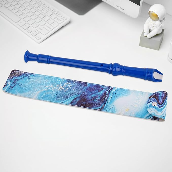 Recorder Instrument for Beginner Kids Adults,8-Hole Soprano Descant Recorder Music Flute with with Cleaning Rod & Leather Case For School Student Home Entertainment(2-Blue Quicksand)