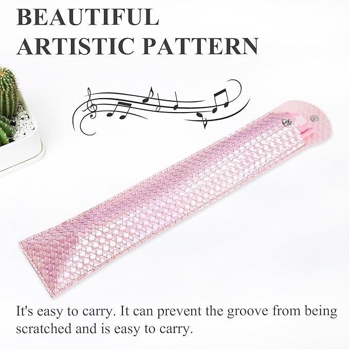 Recorder Instrument for Beginner Adults,8-Hole Soprano Descant Recorder Music Flute with with Cleaning Rod & Leather Case For Home Entertainment(2-Flash Woven Pink2)