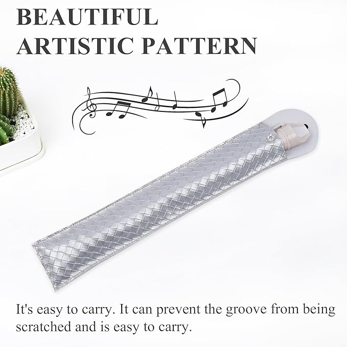 Recorder Instrument for Beginner Adults,8-Hole Soprano Descant Recorder Music Flute with with Cleaning Rod & Leather Case For Home Entertainment(2-Woven Sliver)