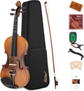 Eastar 3/4 Violin Set Fiddle EVA-3 Matte fo Beginners with Hard Case, Rosin, Shoulder Rest, Bow, and Extra Strings (Imprinted Finger Guide on Fingerboard)