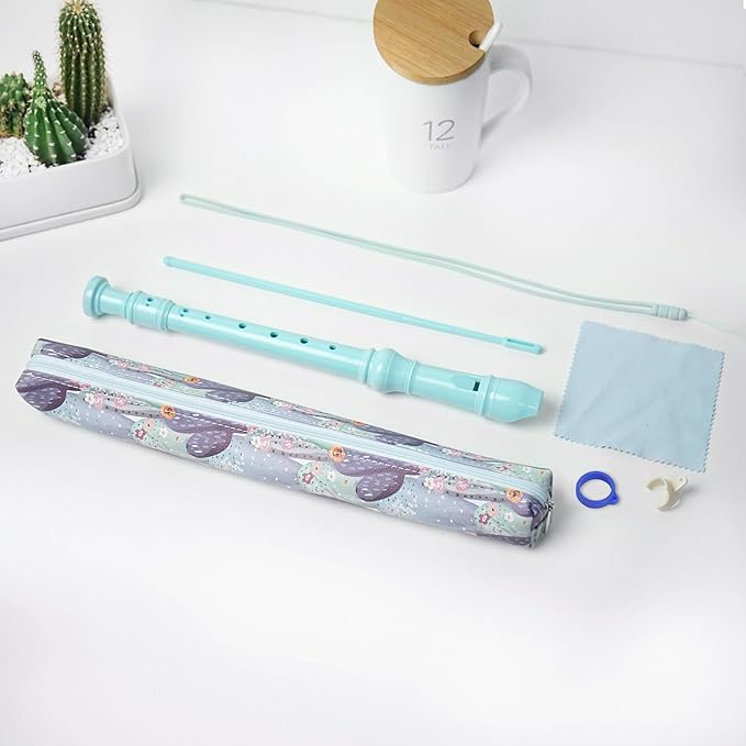 Recorder Instrument for Beginner Adults,8-Hole Soprano Descant Recorder Music Flute with Cleaning Rod & Case Bag For Home Entertainment(2-Cactus2)