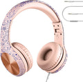 LilGadgets Connect+ Pro Wired Kids Headphones for School w/Microphone, Volume & Noise Reduction Over-Ear Headset w/Cord, SharePort Technology & SoftTouch Padding, Girl Power - Headphones for Kids