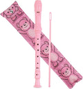 Recorder Instrument for Beginner Kids Adults,8-Hole Soprano Descant Recorder Music Flute with with Cleaning Rod & Leather Case For School Student Home Entertainment(2-Bear）