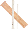 Recorder Instrument for Beginner Kids Adults,8-Hole Soprano Descant Recorder Music Flute with with Cleaning Rod & Leather Case For School Student Home Entertainment(2-Wood Beige)