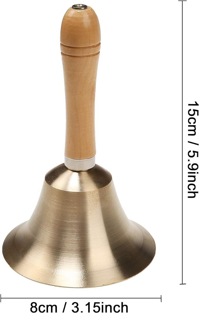 Super Loud Solid Brass Hand Call Bell