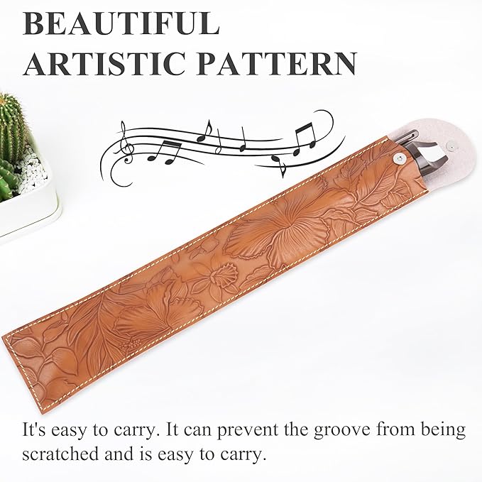 Recorder Instrument for Beginner Kids Adults,8-Hole Soprano Descant Recorder Music Flute with with Cleaning Rod & Leather Case For School Student Home Entertainment(2-Carved Light Brown)