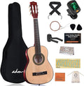ADM Beginner Acoustic Classical Guitar 30 Inch Nylon Strings Wooden Guitar Bundle Kit for Kid Boy Girl Student Youth Guitarra Online Lessons with Gig Bag, Strap, Tuner, Extra String, Pick,Natural