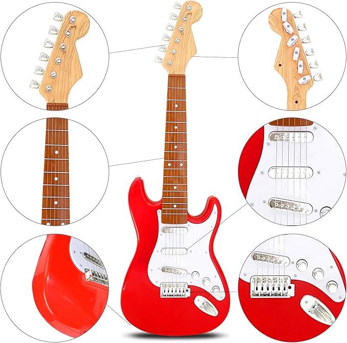 26 Inch Guitar Toy for Kids,Portable Guitar Toy Musical Instrument Toy, Educational Learning Musical Instrument Toy for Ages 3-12 Children Birthday Present for Beginner Children Boys Girls
