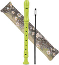 Recorder Instrument for Beginner Adults,8-Hole Soprano Descant Recorder Music Flute with with Cleaning Rod & Leather Case For Home Entertainment(2-Green Rose)