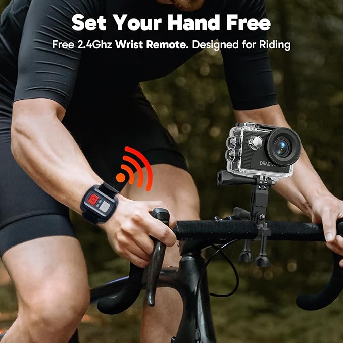 Dragon Touch 4K Action Camera 20MP Vision 3 Underwater Waterproof Camera 170° Wide Angle WiFi Sports Cam with Remote 2 Batteries and Mounting Accessories Kit