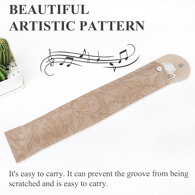 Recorder Instrument for Beginner Kids Adults,8-Hole Soprano Descant Recorder Music Flute with with Cleaning Rod & Leather Case For School Student Home Entertainment(2-Carved Beige)