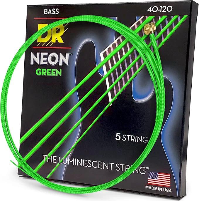 DR Strings HI-DEF NEON Green Bass Guitar Strings NGB5-40