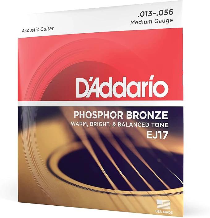 D'Addario EJ17 Phosphor Bronze Acoustic Guitar Strings, 13-56 Medium