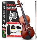 Pyle 1/2 Size Beginner Violin Starter Kit, Violin Starter Package with Travel Case & Bow, Extra Strings, Digital Tuner, Shoulder Rest & Cleaning Cloth for Students, Kids, Adults