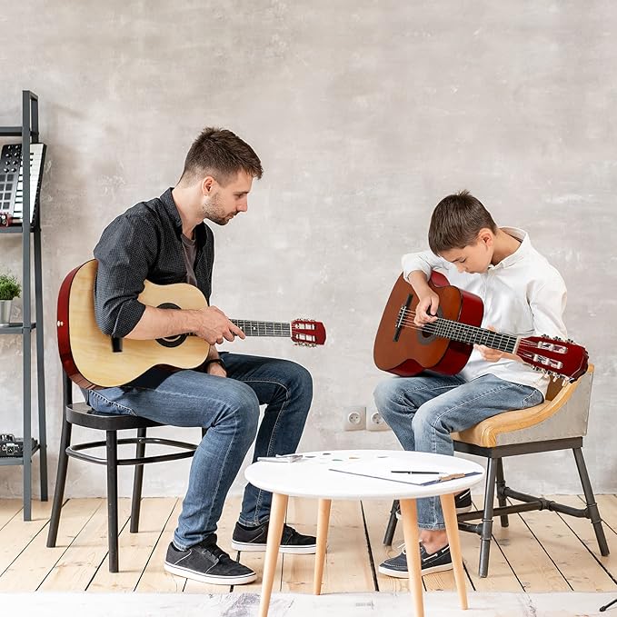 Moukey 36 Inch Acoustic Guitar for Beginners Kids Youth 3/4 Size Dreadnought Travel Guitarra Acustica Kit with Chord Poster, Gig Bag, Tuner, Picks, Nylon Strings, Capo, Strap - Natural