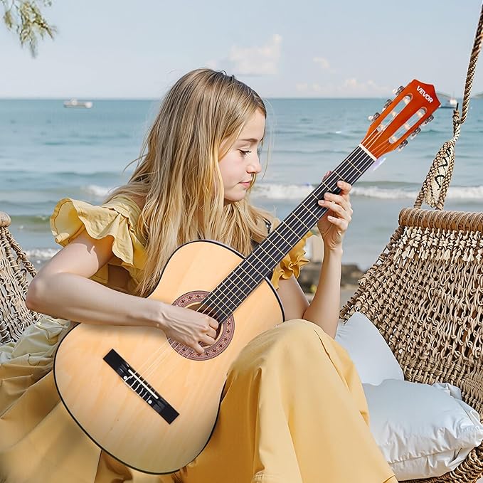 VEVOR Acoustic Guitar, Classical Guitar Starter Kit for Beginners, with Nylon Strings, Basswood Guitar, for Kids Adults Girls Boys Students