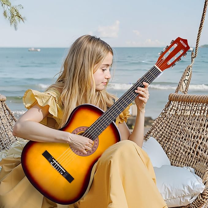 VEVOR Acoustic Guitar, Classical Guitar Starter Kit for Beginners, with Nylon Strings, Basswood Guitar, for Kids Adults Girls Boys Students