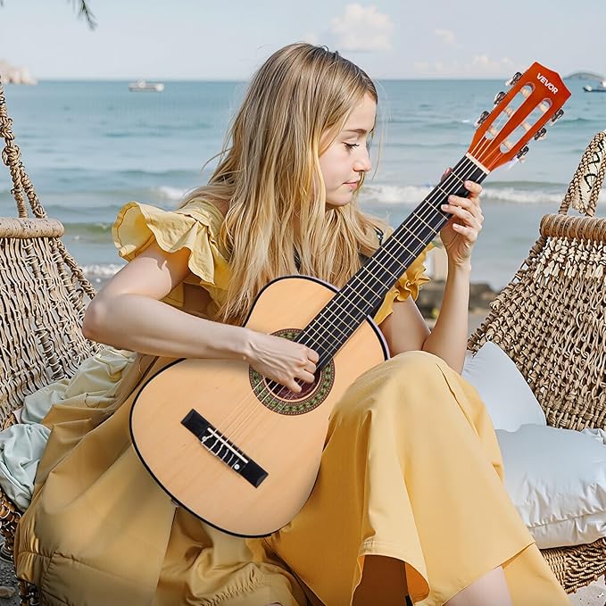 VEVOR Acoustic Guitar, Classical Guitar Starter Kit for Beginners, with Nylon Strings, Basswood Guitar, for Kids Adults Girls Boys Students