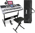Pyle, Digital Musical Karaoke Portable Electronic Piano Includes Water-Resistant Case Bag, Keyboard Stand, Sustain Pedal & Headset (61 Keys), Compact (PKBRD6175P)
