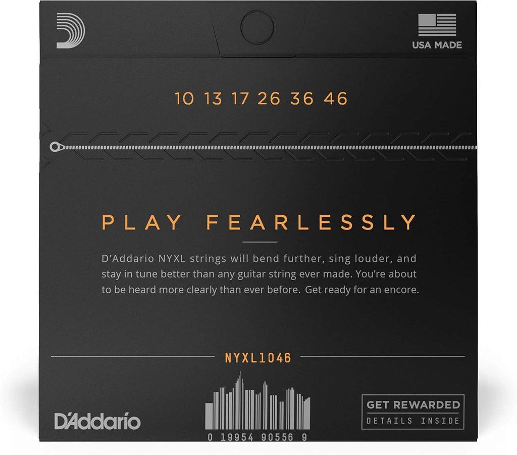 D'Addario NYXL1046 NYXL Electric Guitar Strings, 10-46 Regular Light