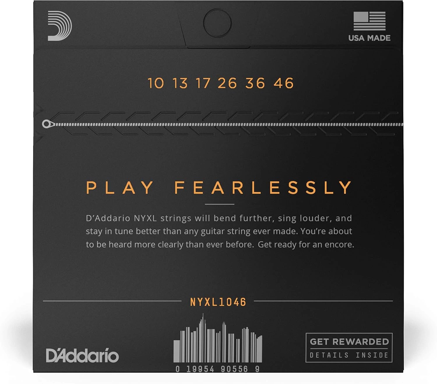 D'Addario NYXL1046 NYXL Electric Guitar Strings, 10-46 Regular Light