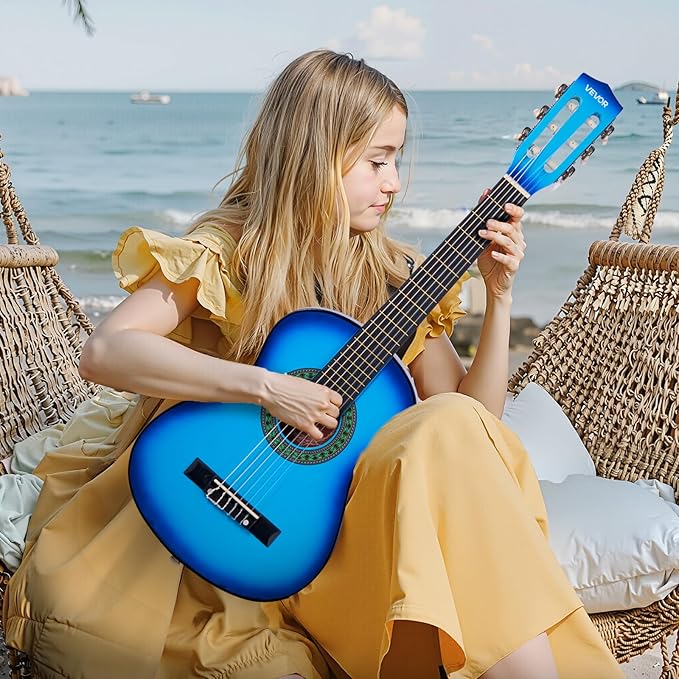 VEVOR Acoustic Guitar, Classical Guitar Starter Kit for Beginners, with Nylon Strings, Basswood Guitar, for Kids Adults Girls Boys Students