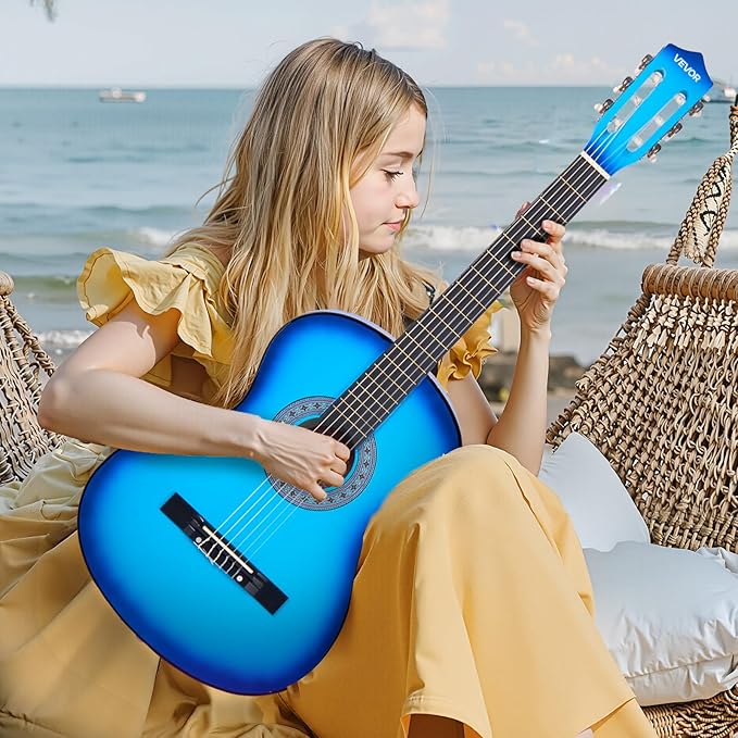 VEVOR Acoustic Guitar, Classical Guitar Starter Kit for Beginners, with Nylon Strings, Basswood Guitar, for Kids Adults Girls Boys Students