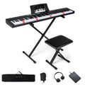 88-Key Electric Piano Keyboard with Adjustable Stand and Portable Bag