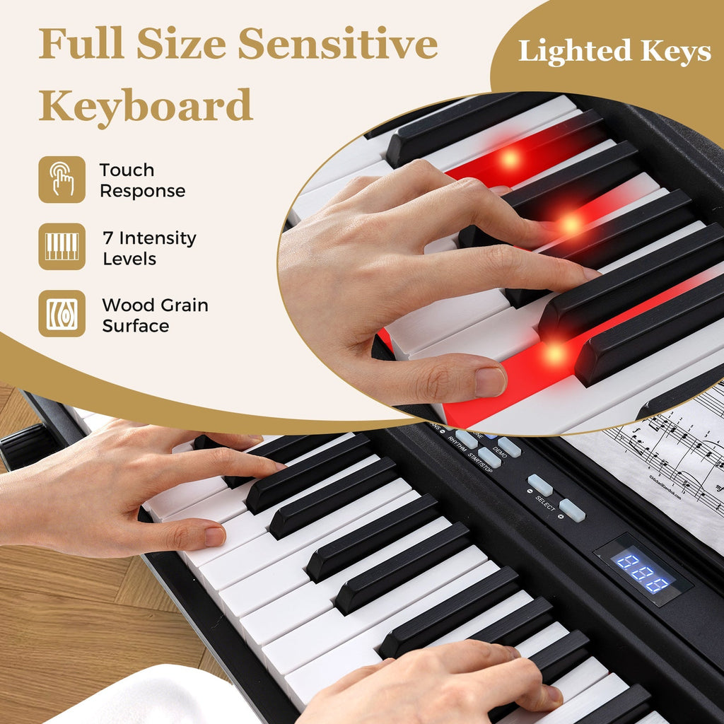 88-Key Electric Piano Keyboard with Adjustable Stand and Portable Bag