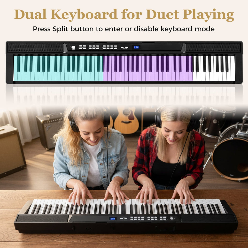 88-Key Electric Piano Keyboard with Adjustable Stand and Portable Bag