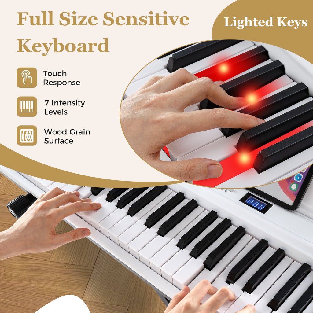 88-Key Electric Piano Keyboard with Adjustable Stand and Portable Bag