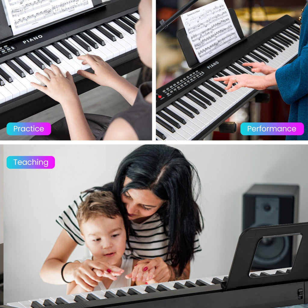 88 Key Foldable Electric Keyboard Piano with Wireless MIDI and Dual Speakers