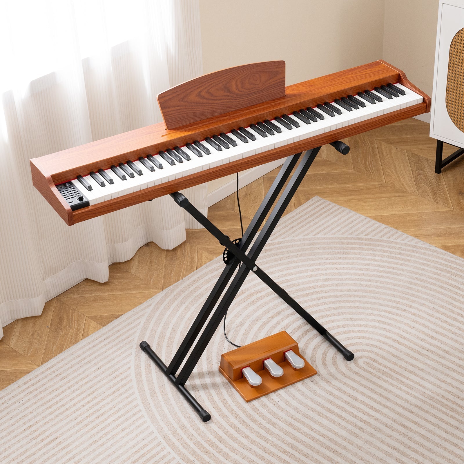 88-Key Keyboard Piano Set with Adjustable Stand