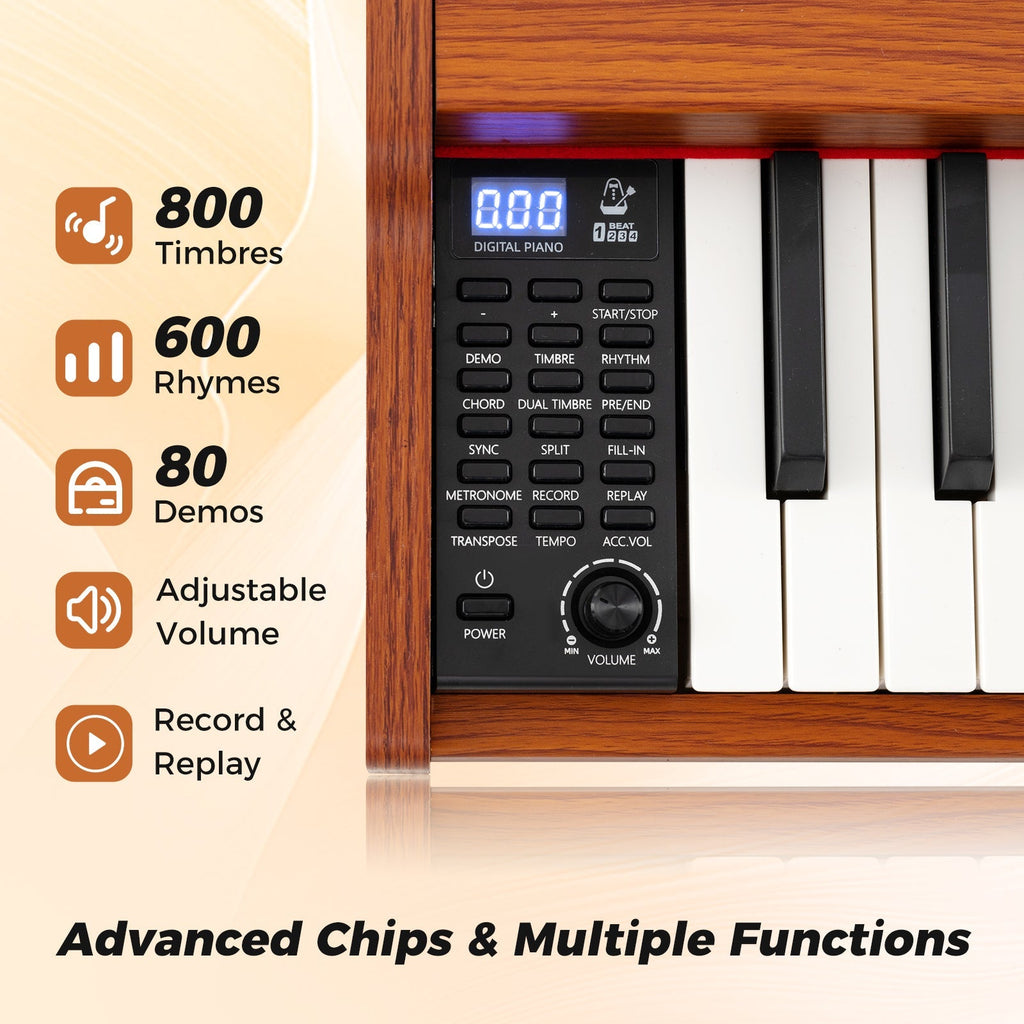 88-Key Keyboard Piano Set with Adjustable Stand