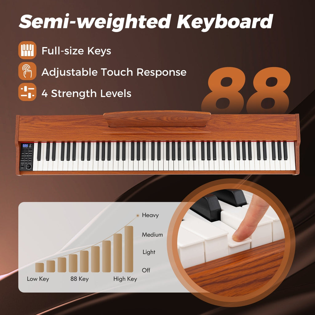 88-Key Keyboard Piano Set with Adjustable Stand