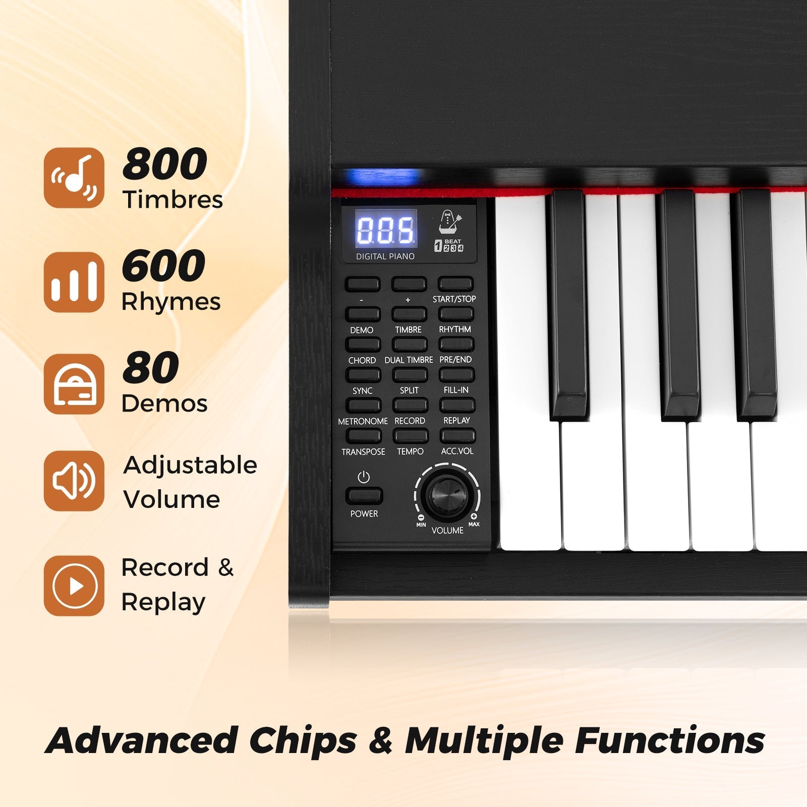 88-Key Keyboard Piano Set with Adjustable Stand