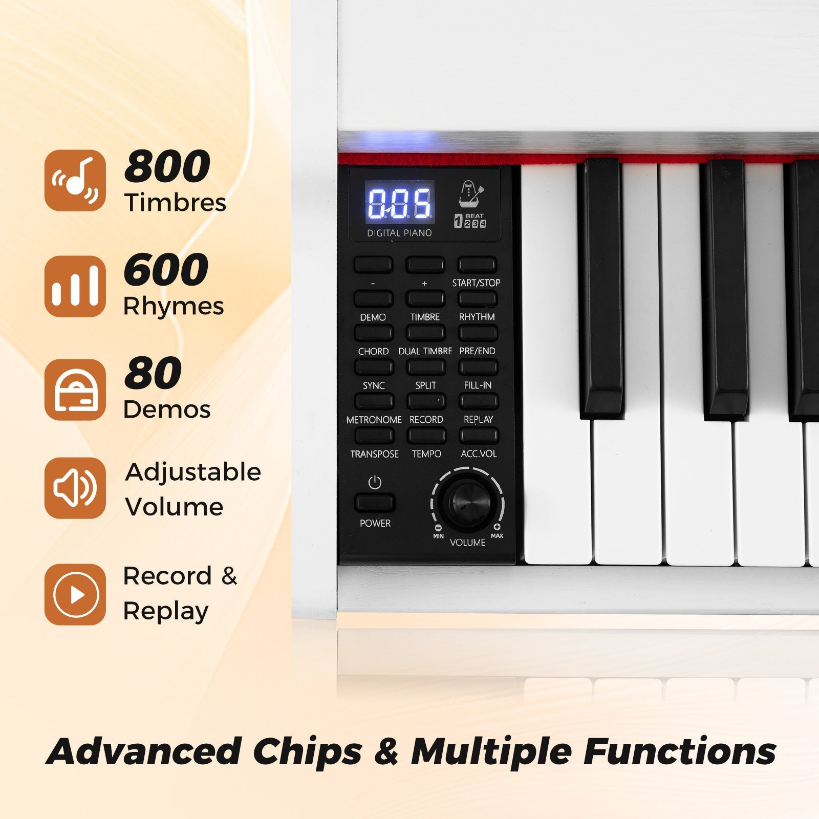 88-Key Keyboard Piano Set with Adjustable Stand