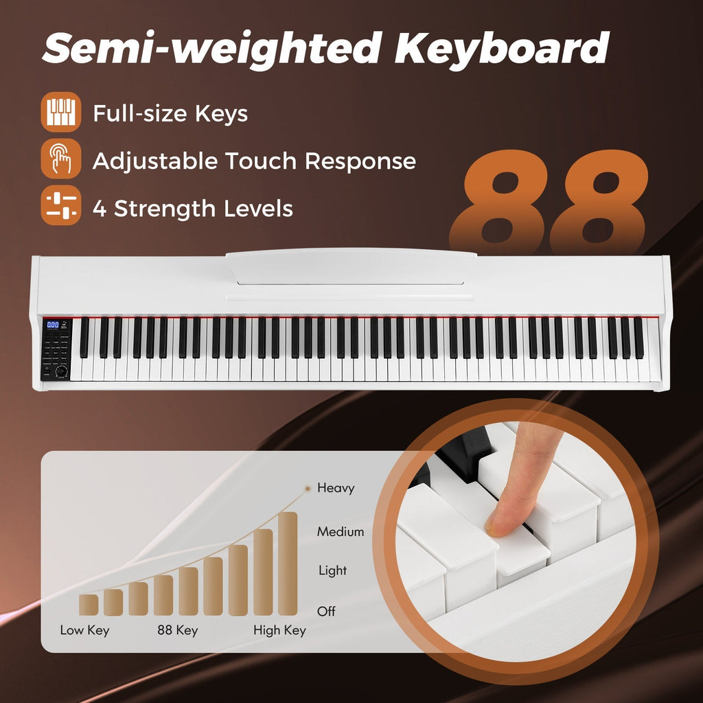 88-Key Keyboard Piano Set with Adjustable Stand