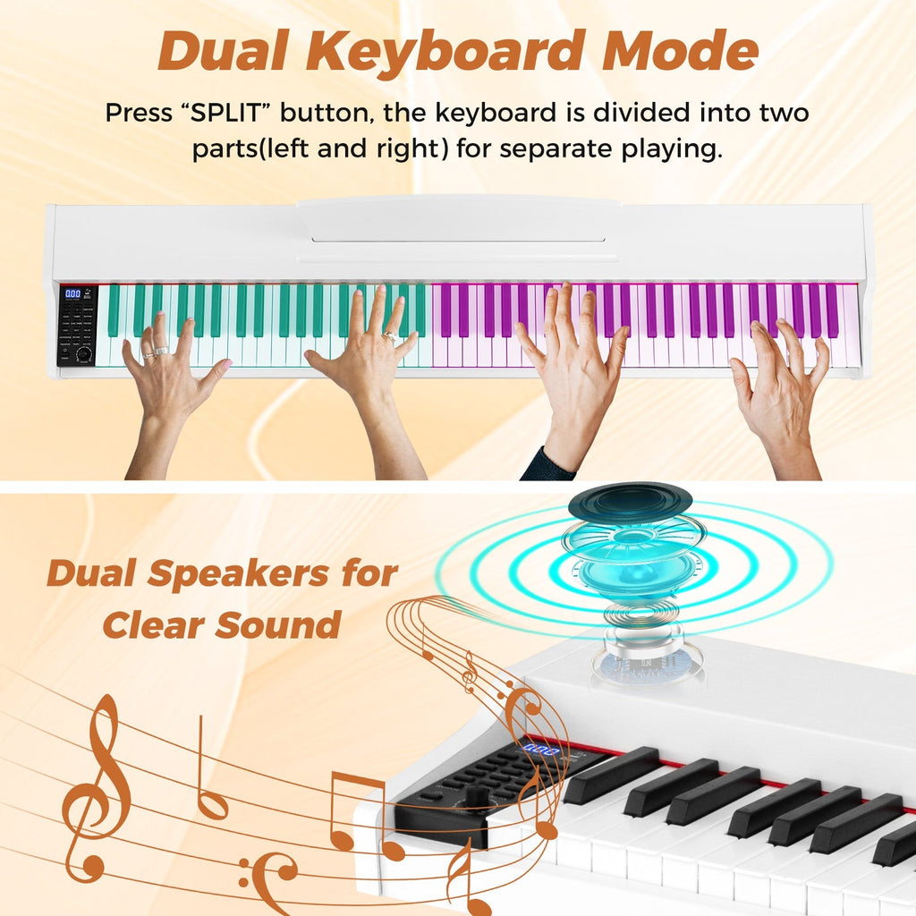 88-Key Keyboard Piano Set with Adjustable Stand