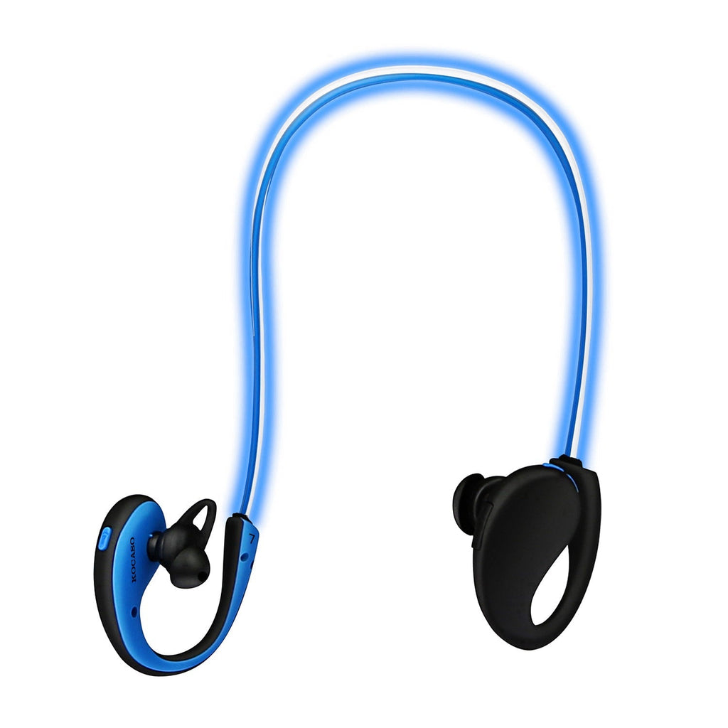 Wireless Sports Headsets Wireless V4.1 Neckband Earphones HD Stereo Sweat-proof Headphones Earbuds w/ LED Light Mic 8Hrs Work Running