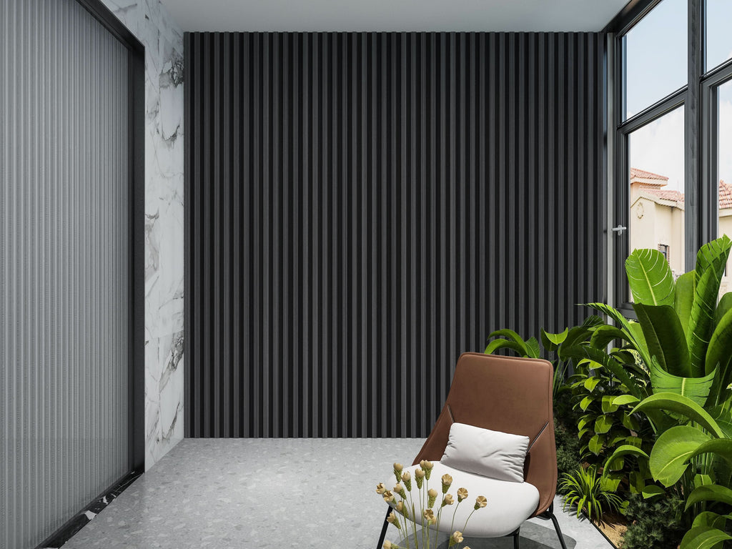 Carborn Gray WPC Fluted 3D Wall Panels |  42.9 sq. ft./Box